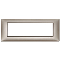 Placca 7 moduli metallo nichel perlato per installazioni elettriche