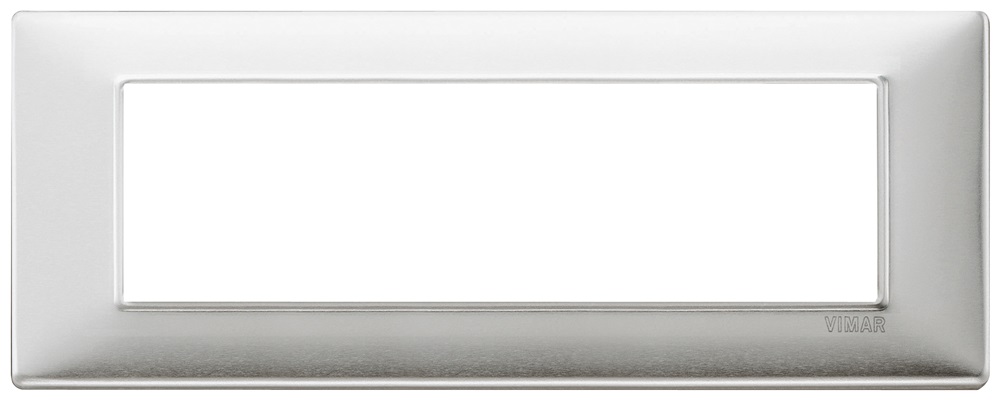 Placca 7M alluminio spazzolato Plana 