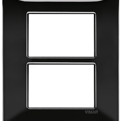 Placca 6M (3+3) nero Plana 