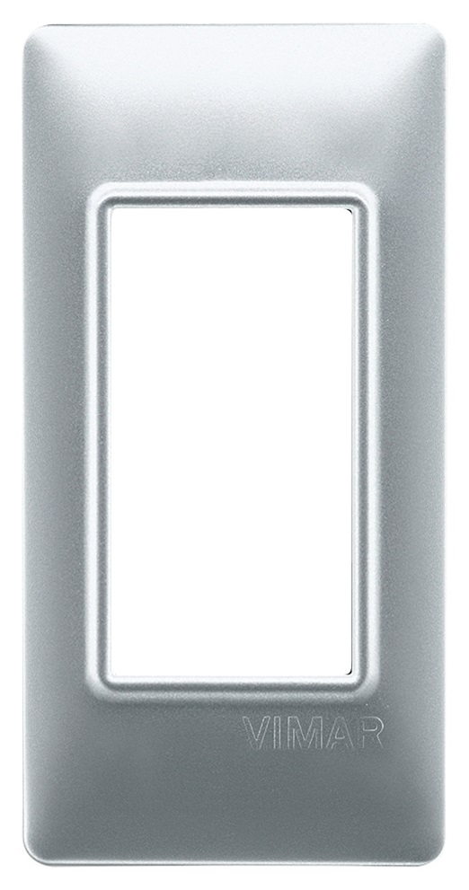 Placca 1M pannelli argento opaco Plana 