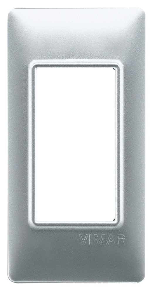 Placca 1 modulo tecnopolimero argento opaco per pannelli elettrici