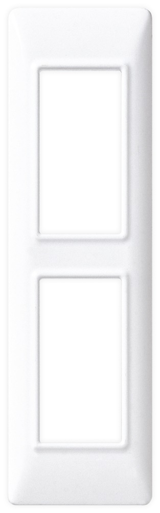 Placca 2 moduli tecnopolimero bianco per pannelli elettrici