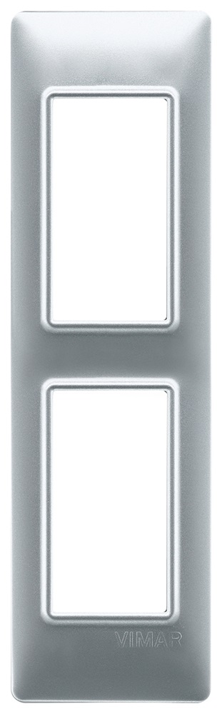 Placca 2M pannelli argento opaco Plana 