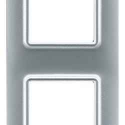 Placca 2 moduli tecnopolimero argento opaco per pannelli elettrici