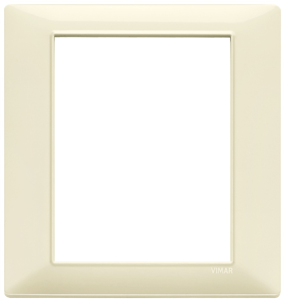 Placca 8 moduli tecnopolimero beige per installazioni elettriche standard