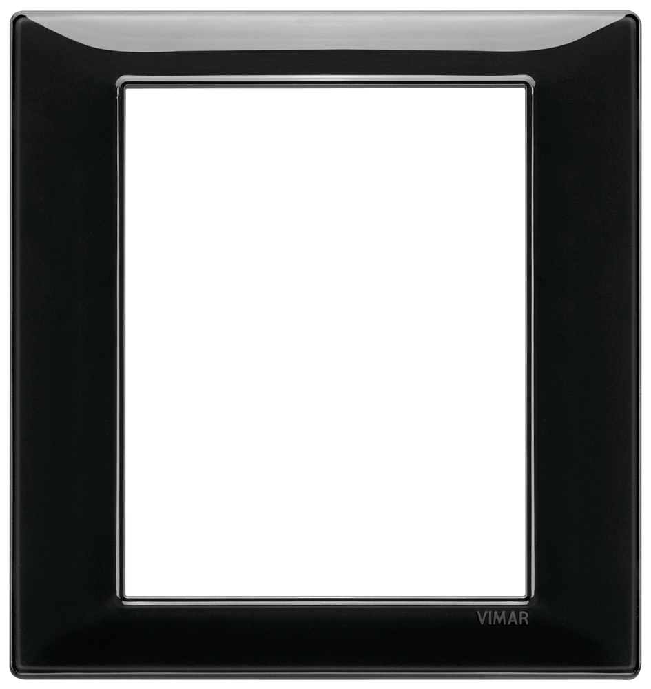 Placca 8 moduli tecnopolimero nero per installazioni elettriche