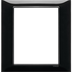 Placca 8 moduli tecnopolimero nero per installazioni elettriche