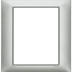Placca 8 moduli argento opaco tecnopolimero per installazioni elettriche