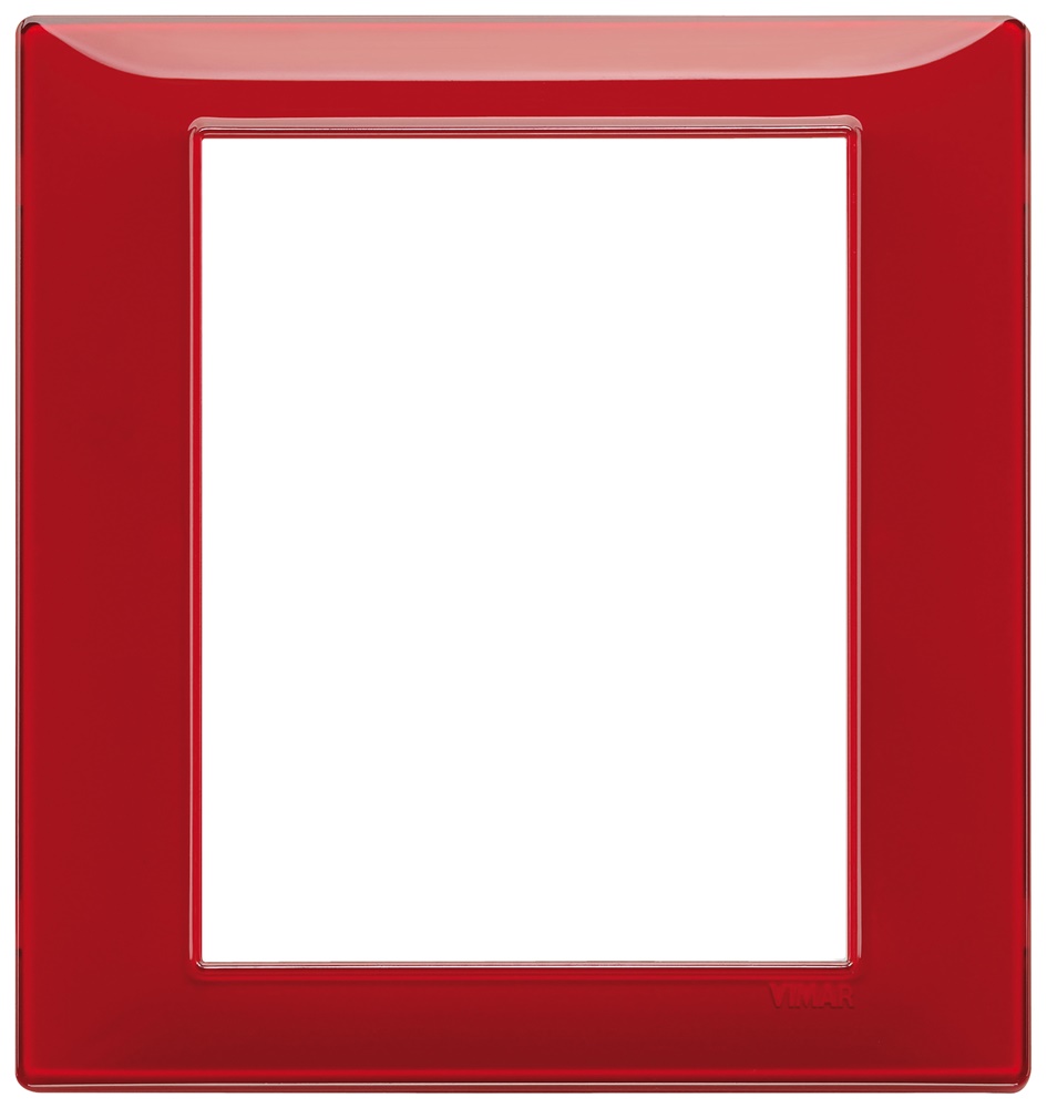 Placca 8 moduli tecnopolimero Reflex rubino per impianti elettrici