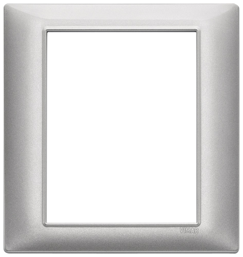 Placca 8 moduli tecnopolimero Silver per installazioni elettriche