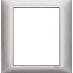 Placca 8 moduli tecnopolimero Silver per installazioni elettriche