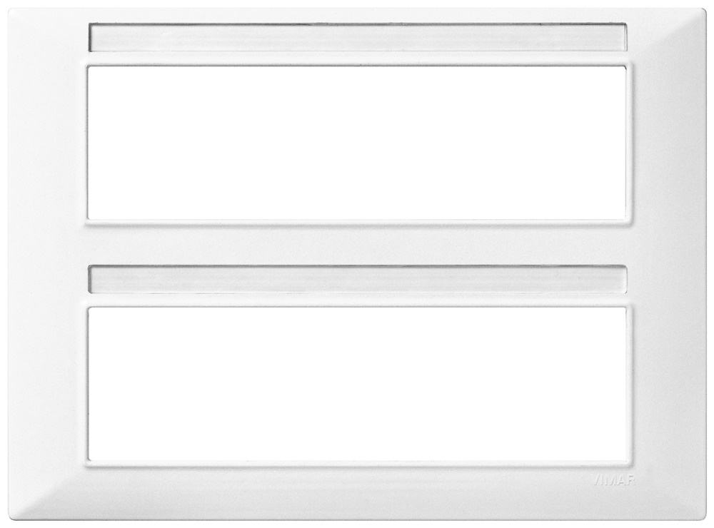 Placca 14 moduli tecnopolimero bianco per installazioni elettriche