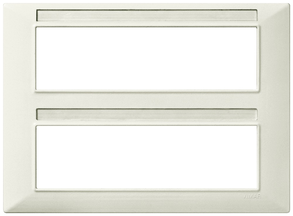 Placca 14 moduli tecnopolimero avorio per installazioni elettriche