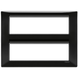 Placca 14 moduli nero tecnopolimero per installazioni elettriche