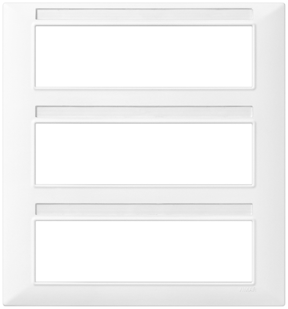 Placca 21 moduli tecnopolimero bianco per impianti elettrici