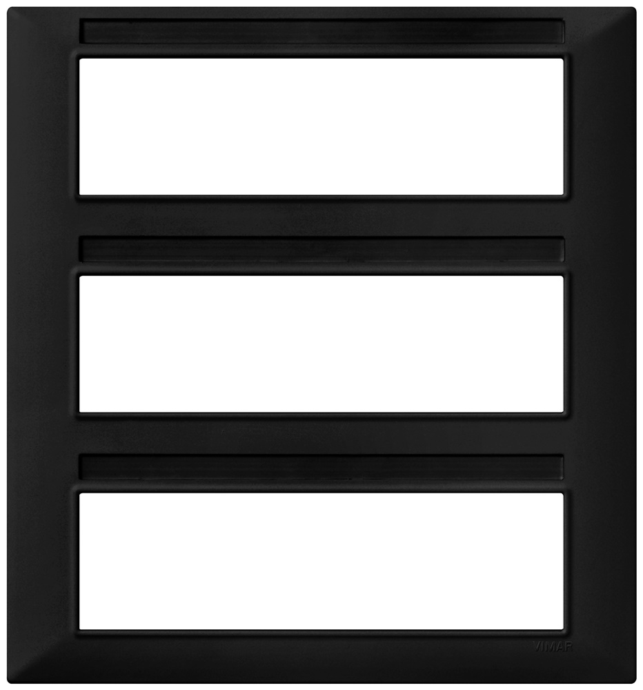 Placca 21 moduli tecnopolimero nero per installazioni elettriche