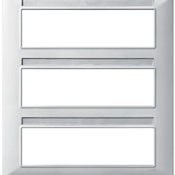 Placca 21 moduli tecnopolimero argento opaco per impianti elettrici