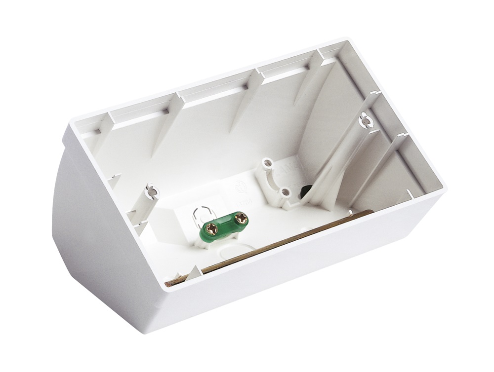Scatola da tavolo inclinata 4 moduli Plana bianco per installazioni desktop
