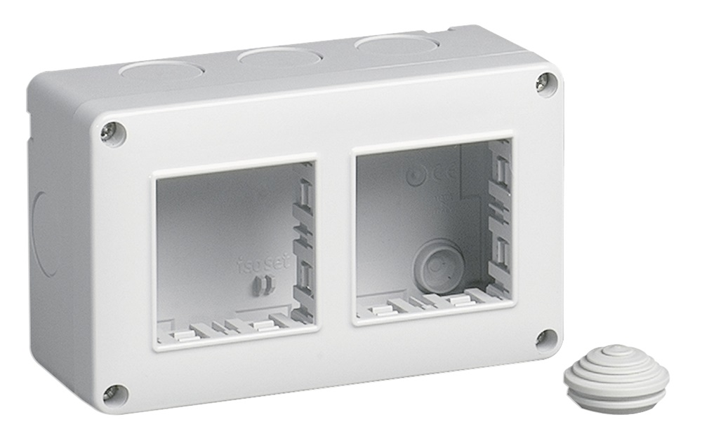 Contenitore IP40 4 moduli 2x2 parete per Eikon Arké Plana orizzontale verticale