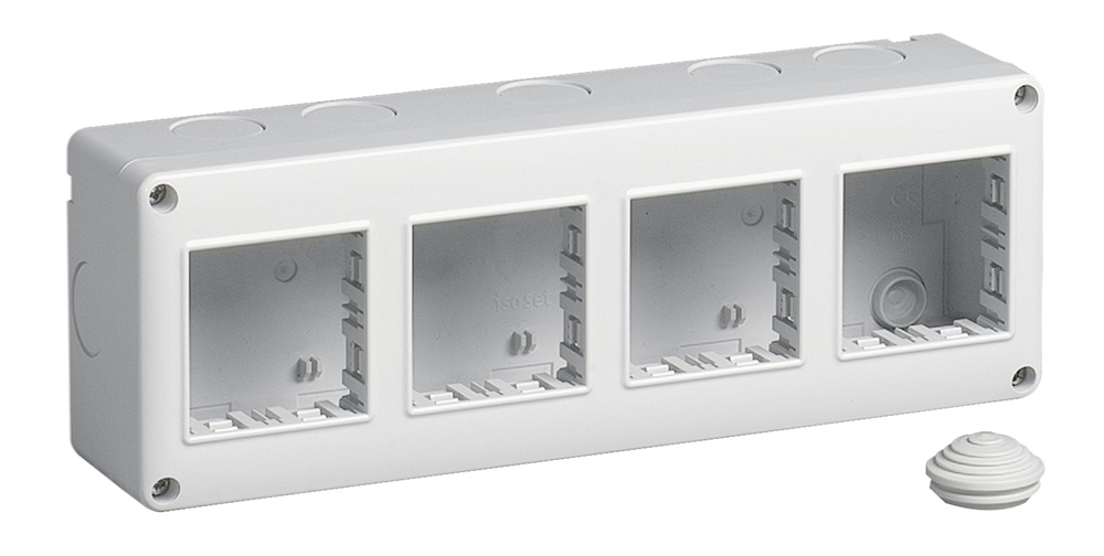 Contenitore IP40 8 moduli 2x4 per apparecchi Eikon Arké Plana montaggio parete