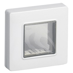 Calotta parete IP55 2 moduli Eikon Arké Plana bianco con viti