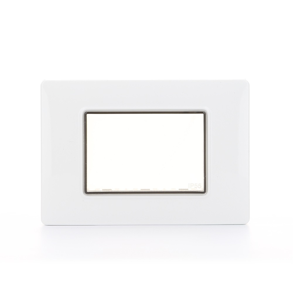 Calotta da parete IP55 a 3 Moduli con viti bianco Plana 