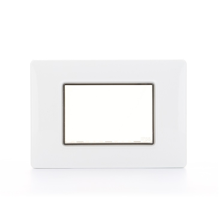 Calotta da parete IP55 a 3 Moduli con viti bianco Plana 