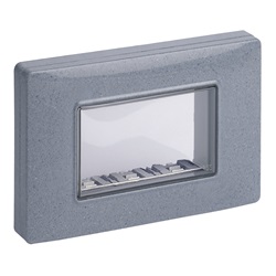 Calotta da parete IP55 3 Moduli con viti grigio granito Plana 