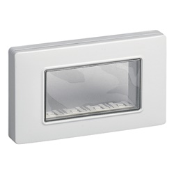 Calotta IP55 4 moduli grigio RAL 7035 con viti per scatole da incasso parete