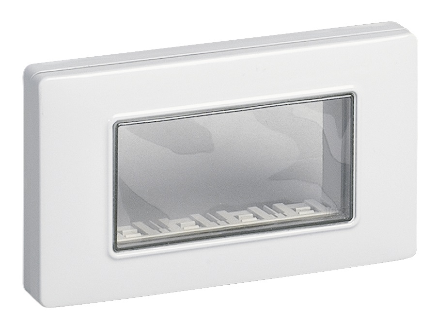 Calotta da parete IP55 4 Moduli con viti bianco Plana