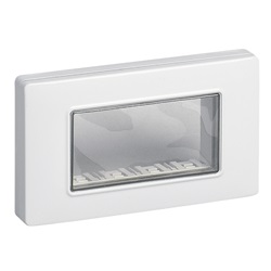 Calotta da parete IP55 4 Moduli con viti bianco Plana