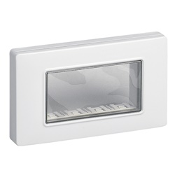 Calotta IP55 4 moduli bianco con viti per scatole da incasso parete