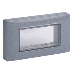 Calotta parete IP55 4 moduli grigio granito con viti per scatole incasso