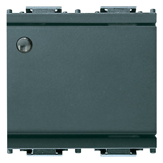 Interruttore 1P 16AX luminoso 2 moduli grigio per segnalazione lampade