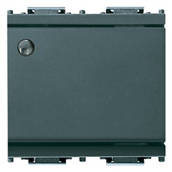 Interruttore 1P 16AX luminoso 2 moduli grigio per segnalazione lampade