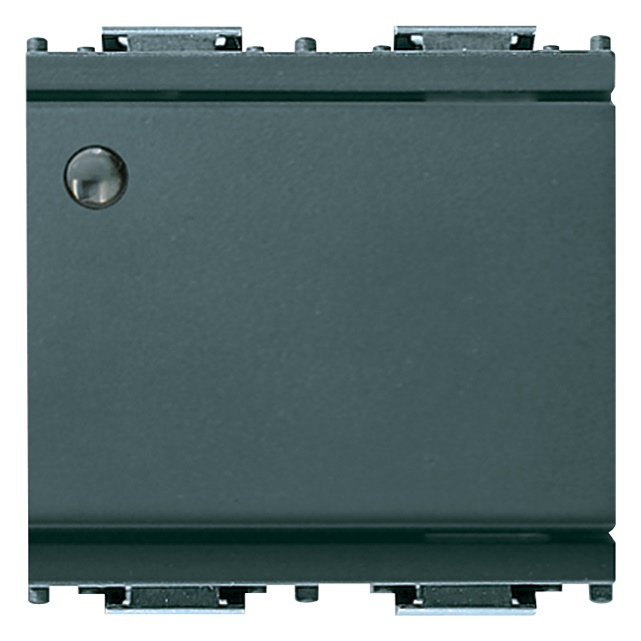 Deviatore 1P 16AX luminoso 2 moduli grigio per segnalazione e controllo luce
