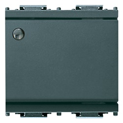 Deviatore 1P 16AX luminoso 2 moduli grigio per segnalazione e controllo luce
