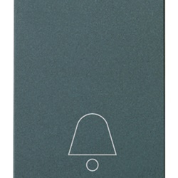 Pulsante 1P NO 10A 250V simbolo campanello grigio per impianti elettrici