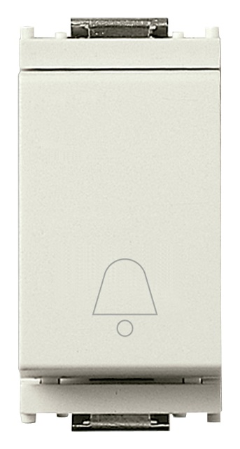 Pulsante 1P NO 10A 250V simbolo campanello bianco per impianti elettrici