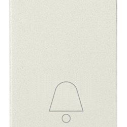 Pulsante 1P NO 10A 250V simbolo campanello bianco per impianti elettrici