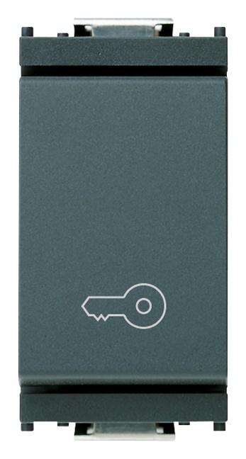Pulsante 1P NO 10A 250V simbolo chiave grigio per comando elettrico