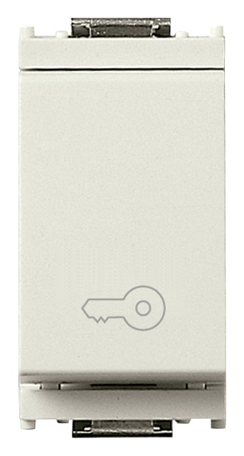 Pulsante 1P NO 10A 250V simbolo chiave bianco per comando elettrico