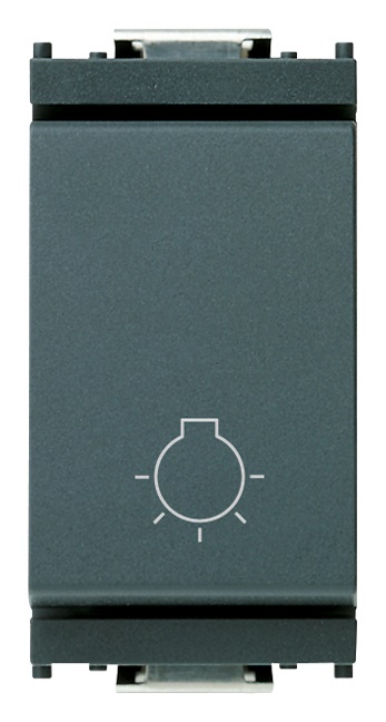 Pulsante 1P NO 10A luce simbolo grigio per impianti elettrici