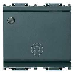 Pulsante 1P NO 10A luminoso grigio 2 moduli segnalazione elettrica