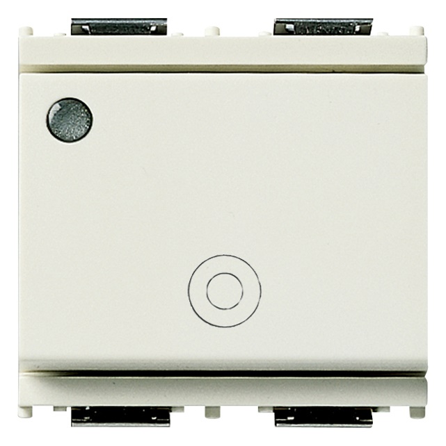 Pulsante 1P NO 10A luminoso 2 moduli bianco segnalazione generico