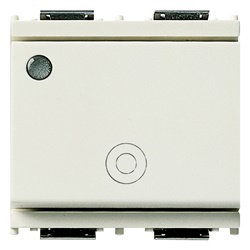 Pulsante 1P NO 10A luminoso 2 moduli bianco segnalazione generico