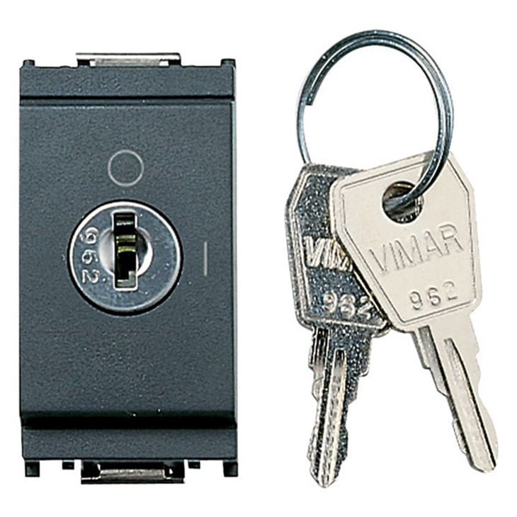 Interruttore 2P 16AX +chiave grigio Idea 