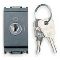 Pulsante 2 poli NO 16A con chiave grigio per impianti elettrici controllo sicurezza