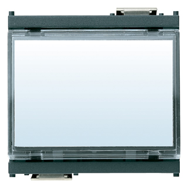 Pulsante targhetta 1P NO 10A 12-24V grigio per lampada siluro 12-24V 3W 2 moduli
