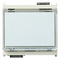 Pulsante targhetta 1P NO 10A 12-24V bianco per lampada siluro 12-24V 3W 2 moduli